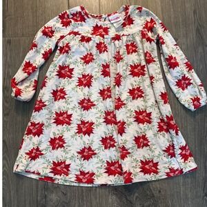 Nannette Kids Girls Long Sleeve Poinsettia Christmas Dress 3T